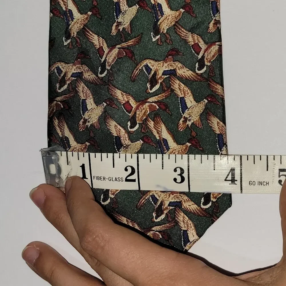 Tie Rack Hydro Mallard Duck Hunter Preppy Teacher Father Academic Office Silk